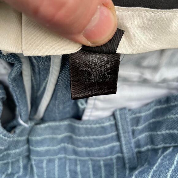 Marc Jacobs Women's Blue Pinstripe Twill Linen Trousers Size 8 - Picture 3 of 7